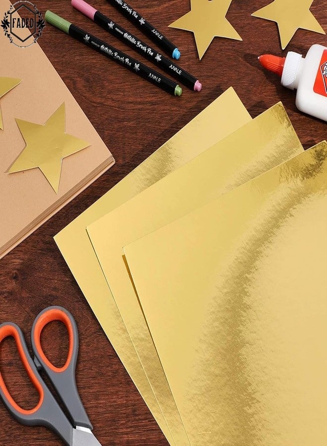 FADED A4 Glossy Cardstock Paper | 250 GSM Reflective Card Sheets for Crafting, Scrapbooking, DIY Projects | Pack of 10 Durable Sheets for School, Office & Creative Use (Golden) - Image 4